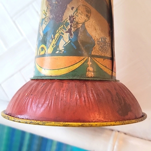 Vintage Tin Noise Maker Litho New Year's Eve Party Horn Dancers and Musicians - Picture 5 of 13